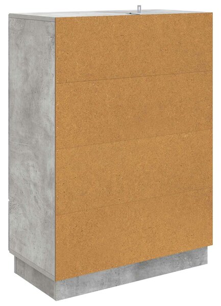 VidaXL Széf fiókkal Betonszürke 66 x 34,5 x 92 cm Szerelt Fa