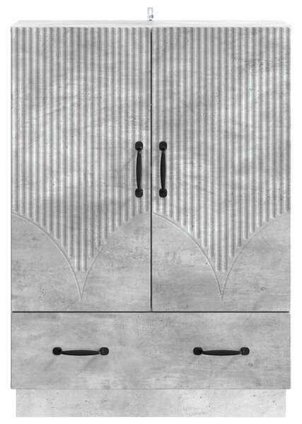 VidaXL Széf fiókkal Betonszürke 66 x 34,5 x 92 cm Szerelt Fa