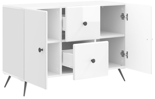 VidaXL Széf fiókkal Magasfényű Fehér 89 x 34,5 x 60 cm Szerelt Fa