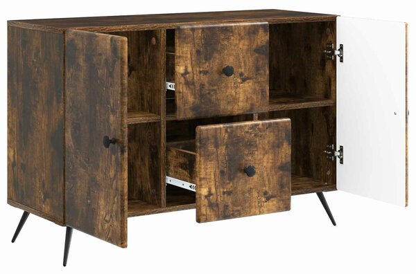 VidaXL Széf fiókkal Füstös Tölgy 89 x 34,5 x 60 cm Szerelt Fa