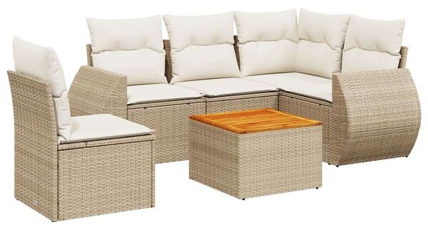VidaXL Polyrattan Kerti Ülőgarnitúra - 6 részes - Bézs