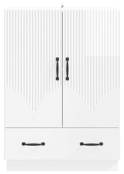 VidaXL Széf fiókkal Magasfényű Fehér 66 x 34,5 x 92 cm Szerelt Fa