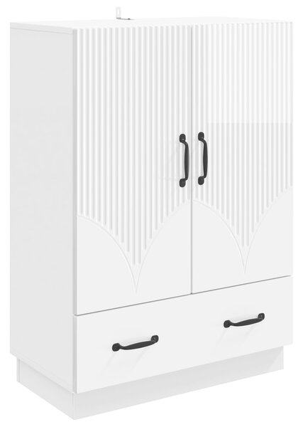 VidaXL Széf fiókkal Magasfényű Fehér 66 x 34,5 x 92 cm Szerelt Fa