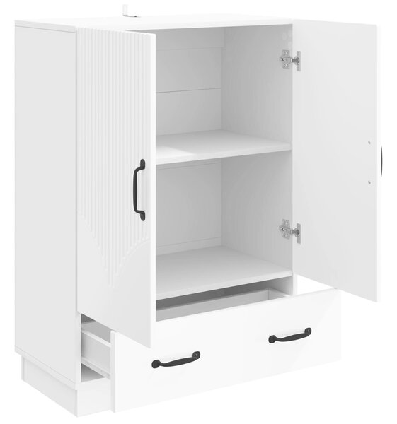 VidaXL Széf fiókkal Magasfényű Fehér 66 x 34,5 x 92 cm Szerelt Fa