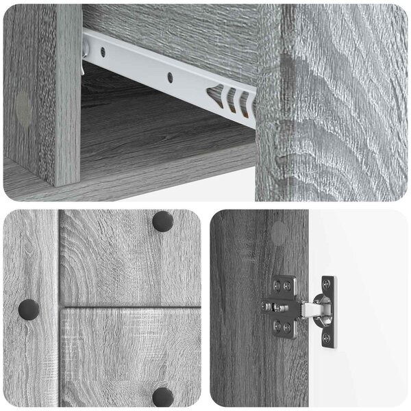 VidaXL Széf fiókkal Szürke Sonoma 89 x 34,5 x 60 cm Szerelt Fa