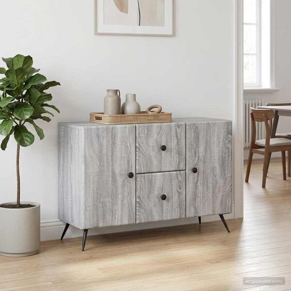VidaXL Széf fiókkal Szürke Sonoma 89 x 34,5 x 60 cm Szerelt Fa