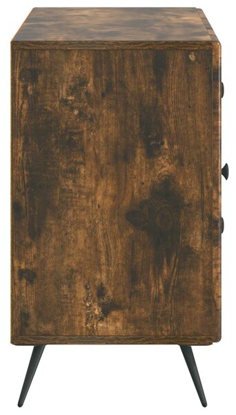 VidaXL Széf fiókkal Füstös Tölgy 89 x 34,5 x 60 cm Szerelt Fa