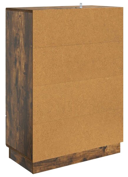VidaXL Széf fiókkal Füstös Tölgy 66 x 34,5 x 92 cm Szerelt Fa