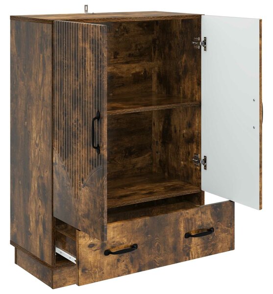 VidaXL Széf fiókkal Füstös Tölgy 66 x 34,5 x 92 cm Szerelt Fa