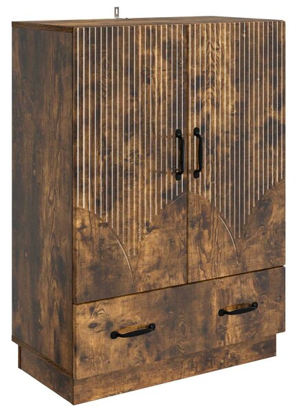 VidaXL Széf fiókkal Füstös Tölgy 66 x 34,5 x 92 cm Szerelt Fa