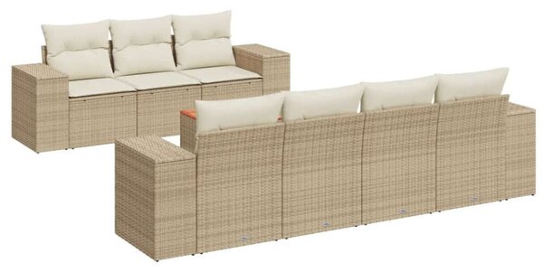 VidaXL Polyrattan Kerti Ülőgarnitúra - 8 részes - Bézs