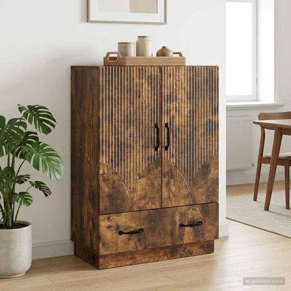VidaXL Széf fiókkal Füstös Tölgy 66 x 34,5 x 92 cm Szerelt Fa