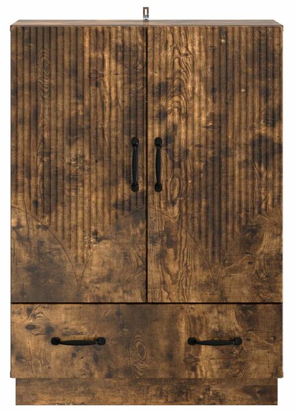 VidaXL Széf fiókkal Füstös Tölgy 66 x 34,5 x 92 cm Szerelt Fa