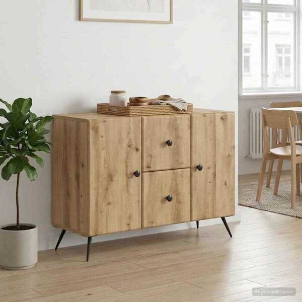 VidaXL Széf Kézműves Tölgy 89 x 34,5 x 60 cm Szerelt Fa