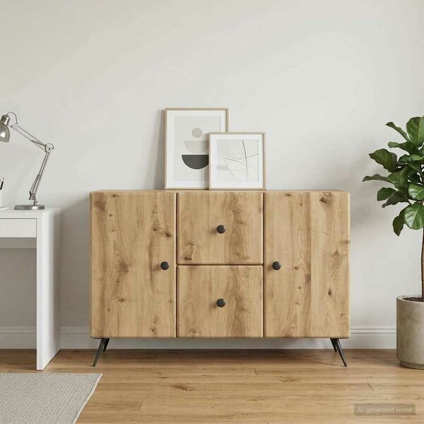 VidaXL Széf Kézműves Tölgy 89 x 34,5 x 60 cm Szerelt Fa