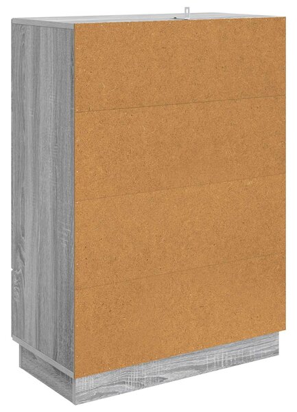 VidaXL Széf fiókkal Szürke Sonoma 66 x 34,5 x 92 cm Szerelt Fa