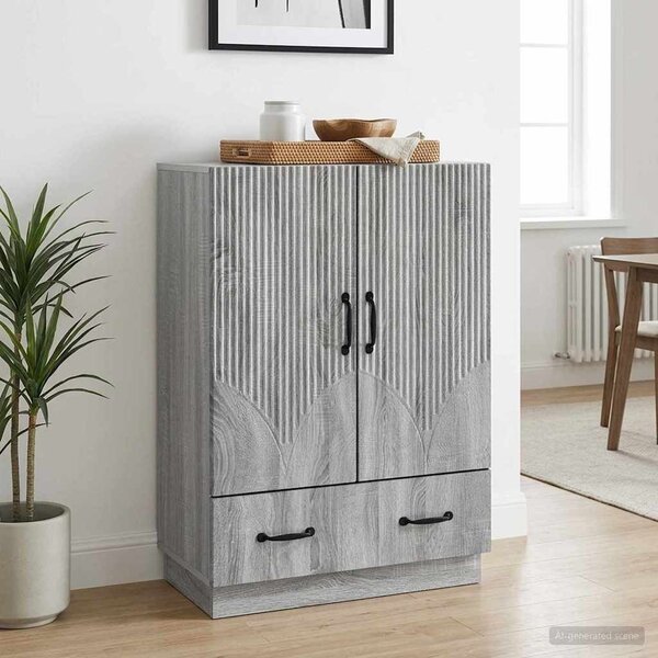 VidaXL Széf fiókkal Szürke Sonoma 66 x 34,5 x 92 cm Szerelt Fa