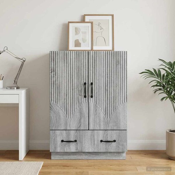 VidaXL Széf fiókkal Szürke Sonoma 66 x 34,5 x 92 cm Szerelt Fa