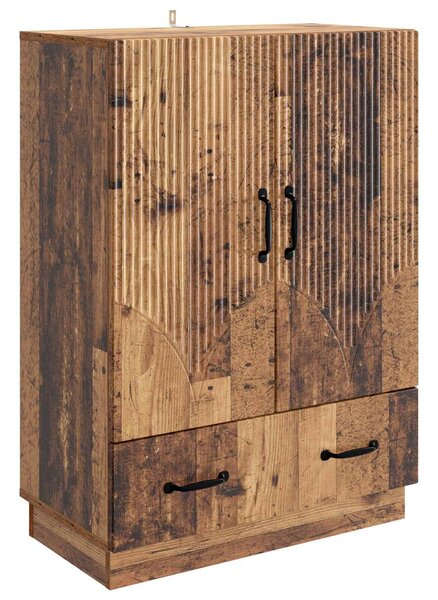 VidaXL Széf fiókkal Antik Fa 66 x 34,5 x 92 cm Szerelt Fa