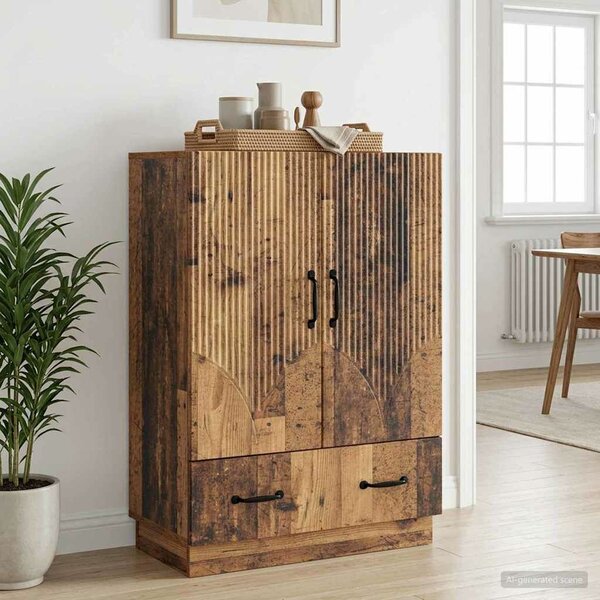 VidaXL Széf fiókkal Antik Fa 66 x 34,5 x 92 cm Szerelt Fa
