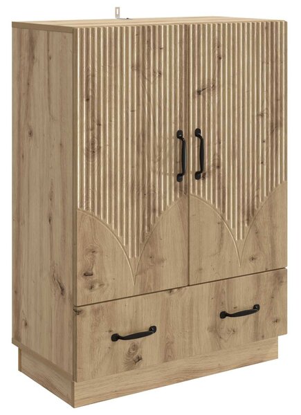 VidaXL Széf Kézműves Tölgy 66 x 34,5 x 92 cm Szerelt Fa