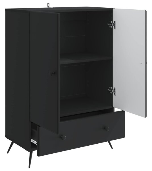 VidaXL Széf Fekete 66 x 34,5 x 95 cm Szerelt Fa