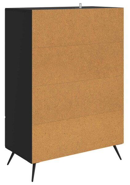 VidaXL Széf Fekete 66 x 34,5 x 95 cm Szerelt Fa