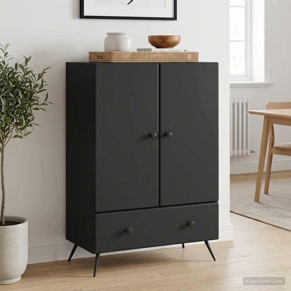 VidaXL Széf Fekete 66 x 34,5 x 95 cm Szerelt Fa