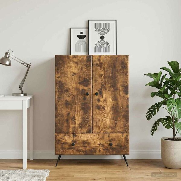 VidaXL Széf Füstös Tölgy 66 x 34,5 x 95 cm Szerelt Fa