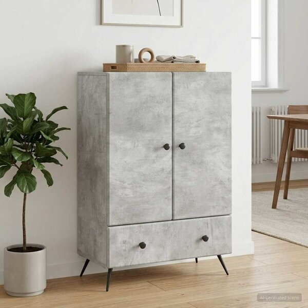 VidaXL Széf Betonszürke 66 x 34,5 x 95 cm Szerelt Fa