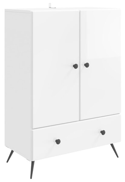 VidaXL Széf Magasfényű Fehér 66 x 34,5 x 95 cm Szerelt Fa