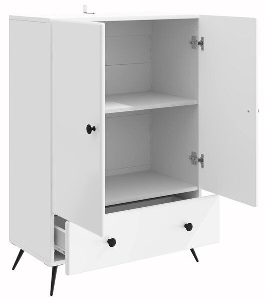 VidaXL Széf Magasfényű Fehér 66 x 34,5 x 95 cm Szerelt Fa