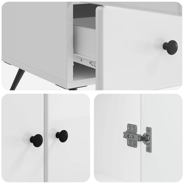 VidaXL Széf Magasfényű Fehér 66 x 34,5 x 95 cm Szerelt Fa