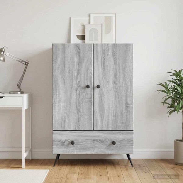 VidaXL Széf Szürke Sonoma 66 x 34,5 x 95 cm Szerelt Fa