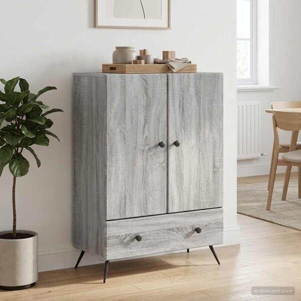 VidaXL Széf Szürke Sonoma 66 x 34,5 x 95 cm Szerelt Fa