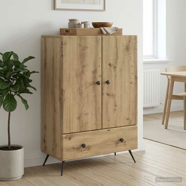 VidaXL Széf Kézműves Tölgy 66 x 34,5 x 95 cm Szerelt Fa