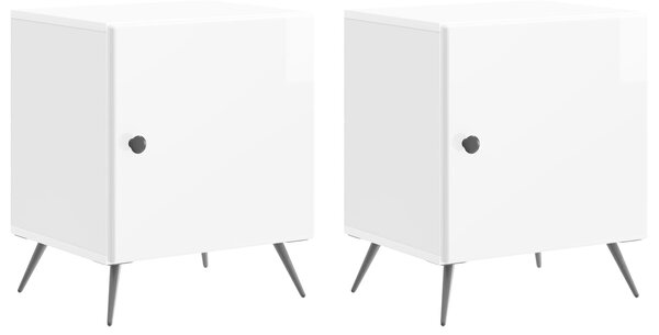 VidaXL Éjjeliszekrény 2 pcs Magasfényű Fehér 43 x 34,5 x 50 cm