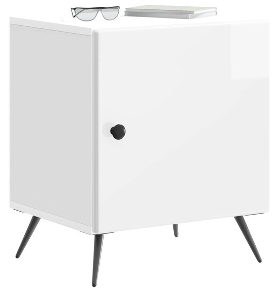 VidaXL Éjjeliszekrény 2 pcs Magasfényű Fehér 43 x 34,5 x 50 cm