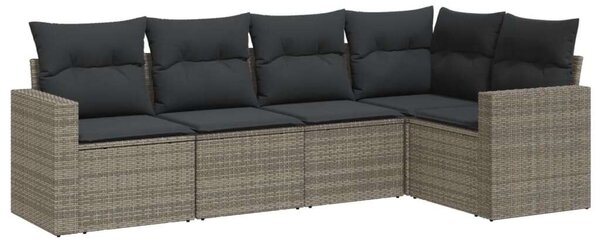 VidaXL Polyrattan Kerti Ülőgarnitúra - 5 részes - Szürke
