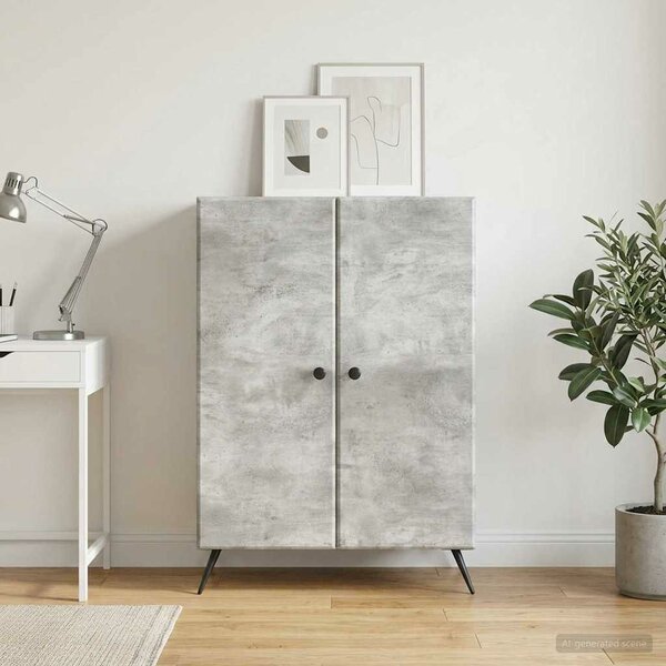 VidaXL Széf Betonszürke 66 x 34,5 x 90 cm Szerelt Fa