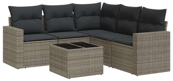 VidaXL Polyrattan Kerti Ülőgarnitúra - 6 részes - Szürke