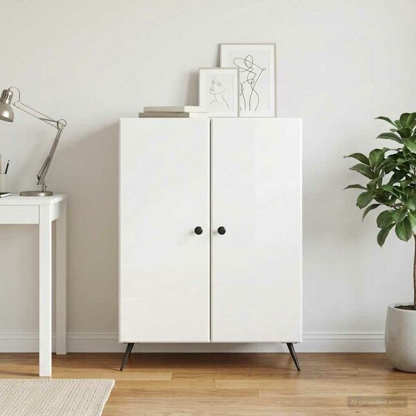 VidaXL Széf Magasfényű Fehér 66 x 34,5 x 90 cm Szerelt Fa