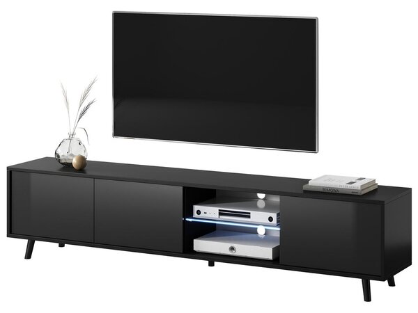 Tv szekrény/asztal Gal (világítással) (fekete)