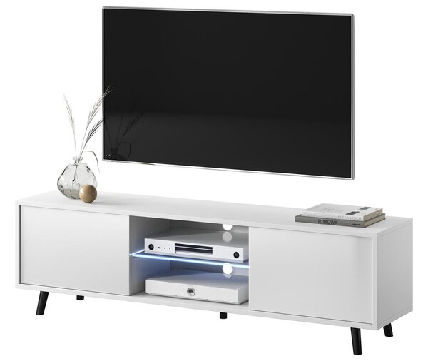 Tv szekrény/asztal Leiros (világítással) (fehér)