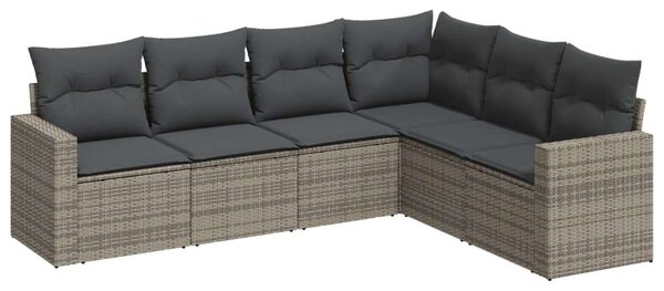 VidaXL Polyrattan Kerti Ülőgarnitúra - 6 részes - Szürke