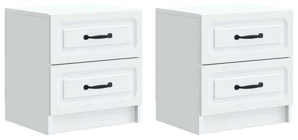 VidaXL Éjjeliszekrény 2 pcs Fehér 43 x 34,5 x 44,5 cm Szerelt Fa