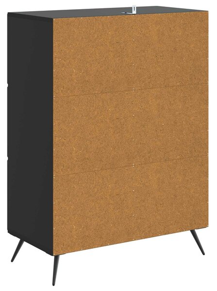 VidaXL Széf Fekete 66 x 34,5 x 90 cm Szerelt Fa