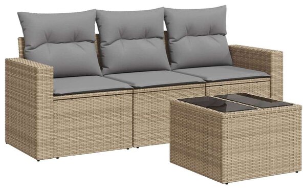 VidaXL Polyrattan Kerti Ülőgarnitúra - 4 részes - Bézs