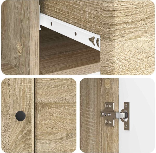 VidaXL Széf Sonoma Tölgy 66 x 34,5 x 90 cm Szerelt Fa