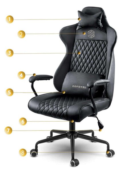 Sofotel Werona eco bőr ergonomikus Irodai szék - Fekete